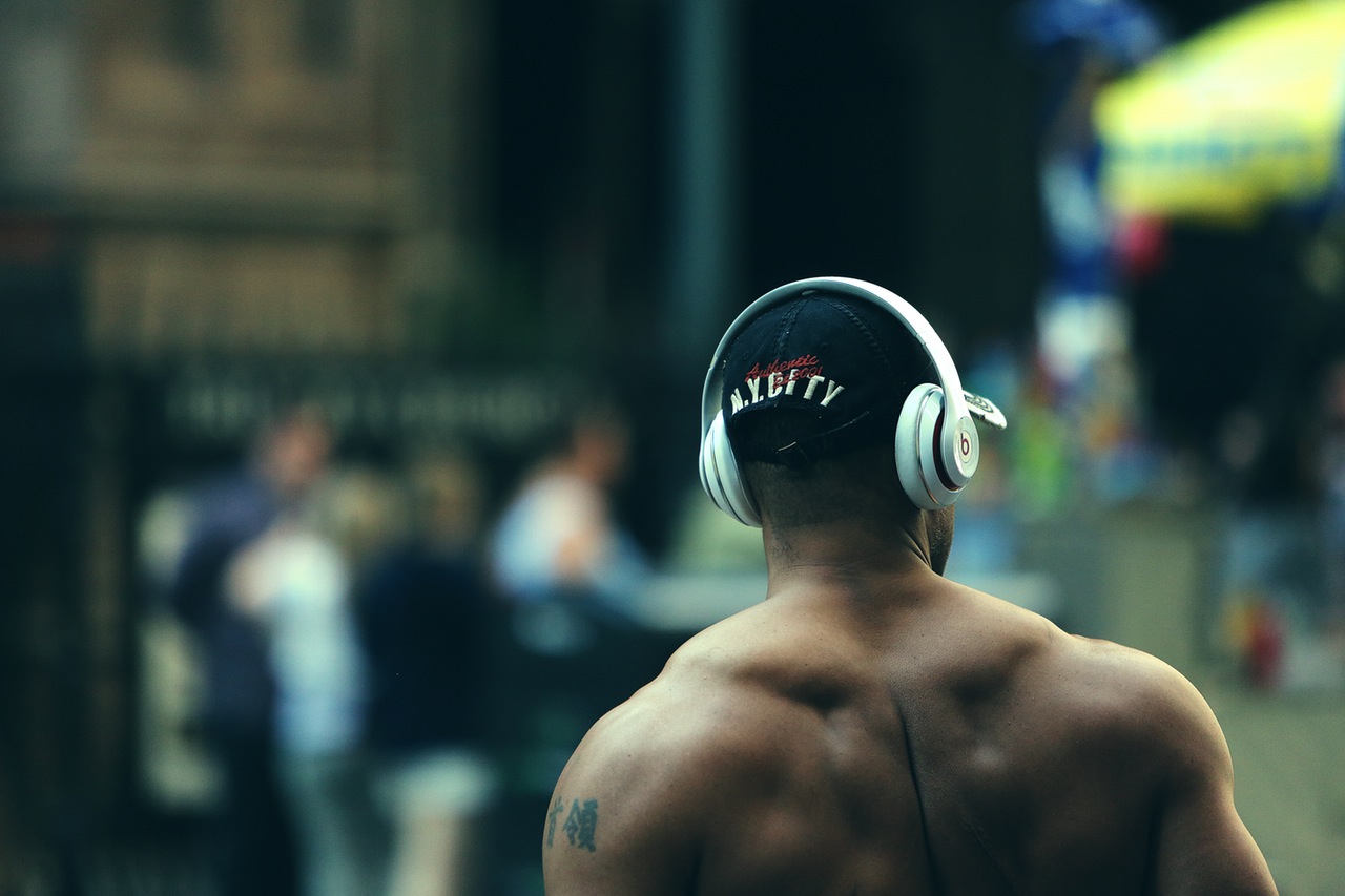 Man Wearing Headphones